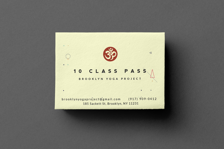 Brooklyn Yoga Project 10 Class Pass card